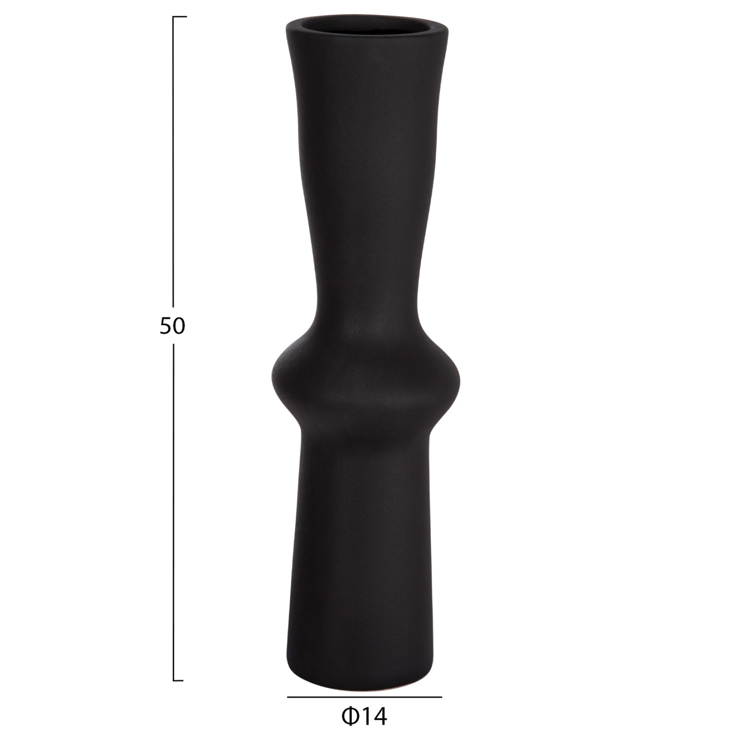 Ceramic Table Decor Scepter Hm4637.02 Matte Black Φ14x50hcm.