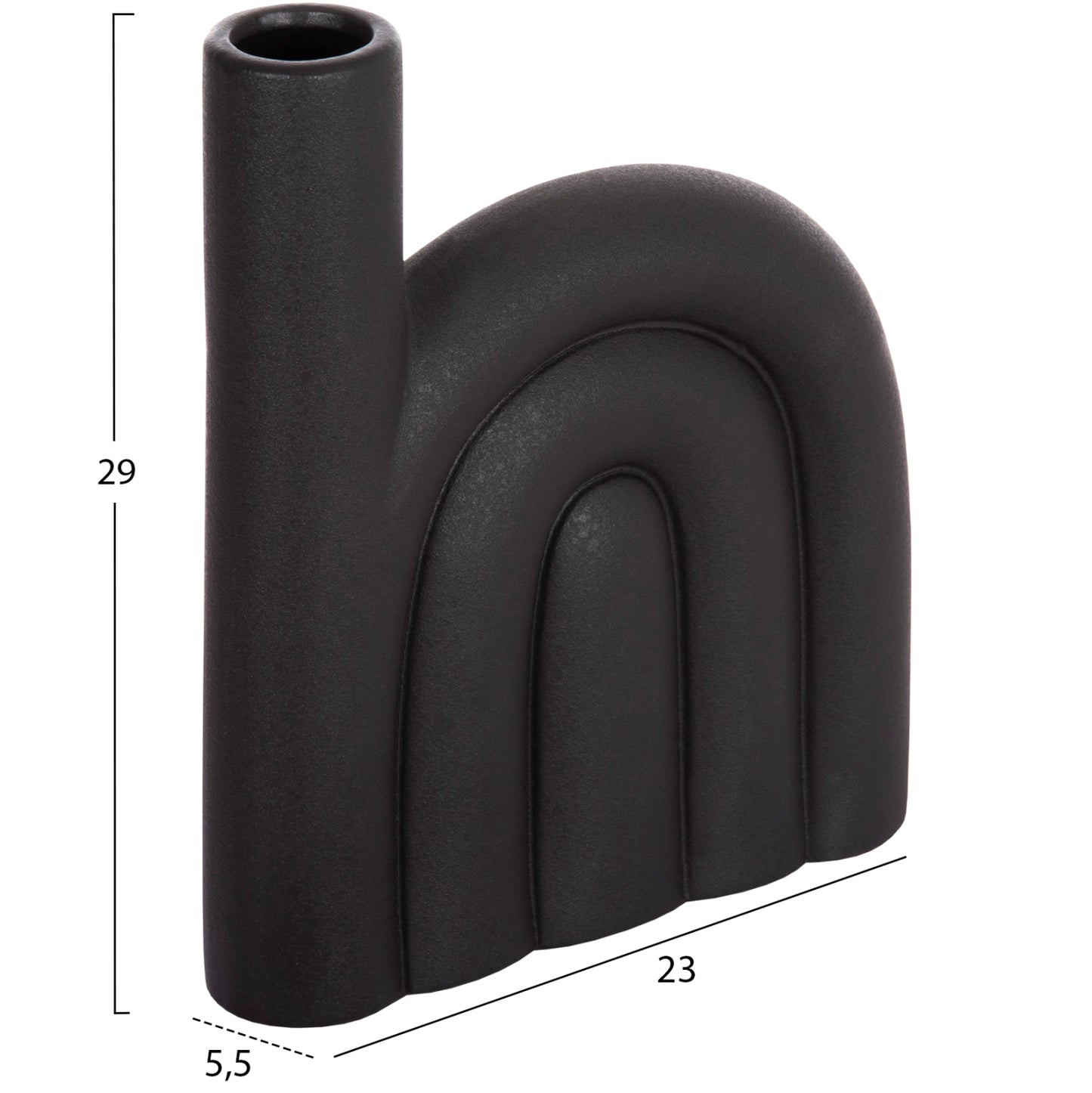 Ceramic Table Decor Arcon Hm4639.02 Matte Black 23x5,5x29hcm.
