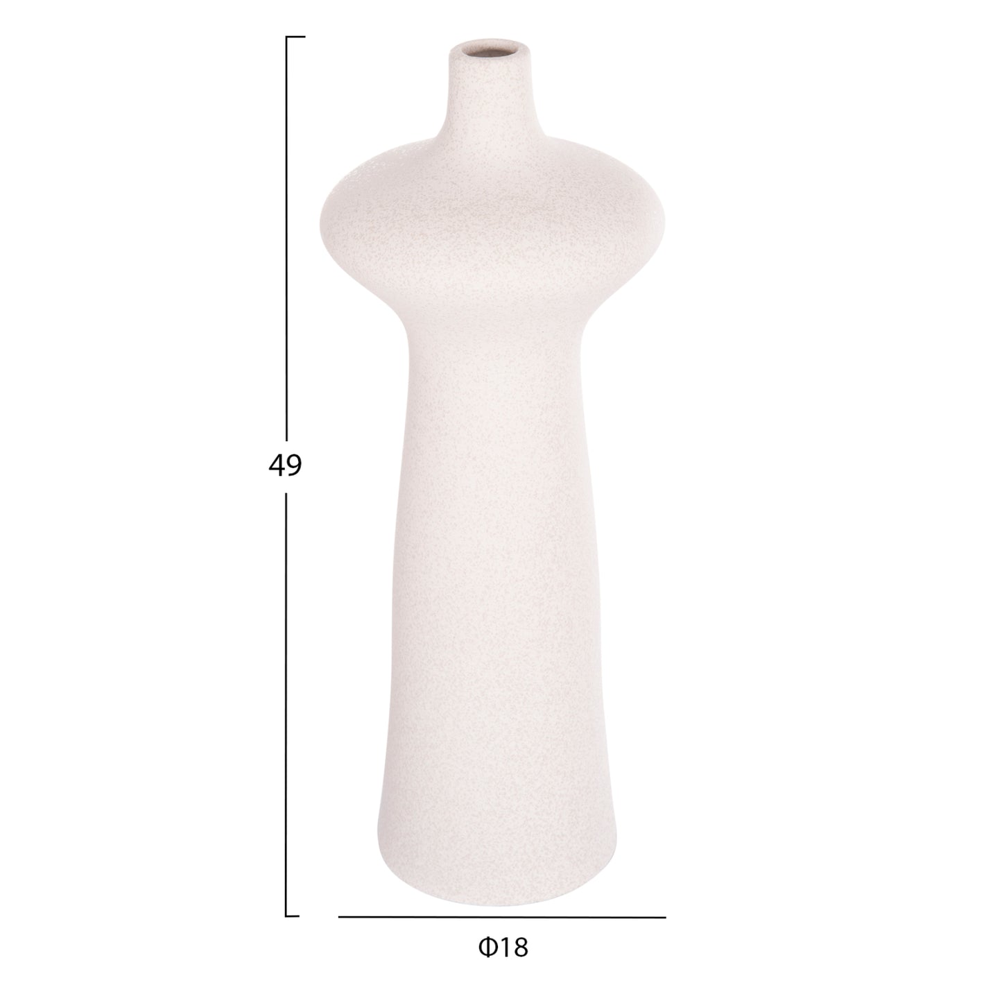 Ceramic Table Decor Scepter Hm4636.01 Off White With Crystallization Φ18x49hcm.