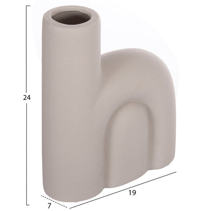 Ceramic Table Decor Arcon Hm4640.03 Matte Grey 19x7x24hcm.