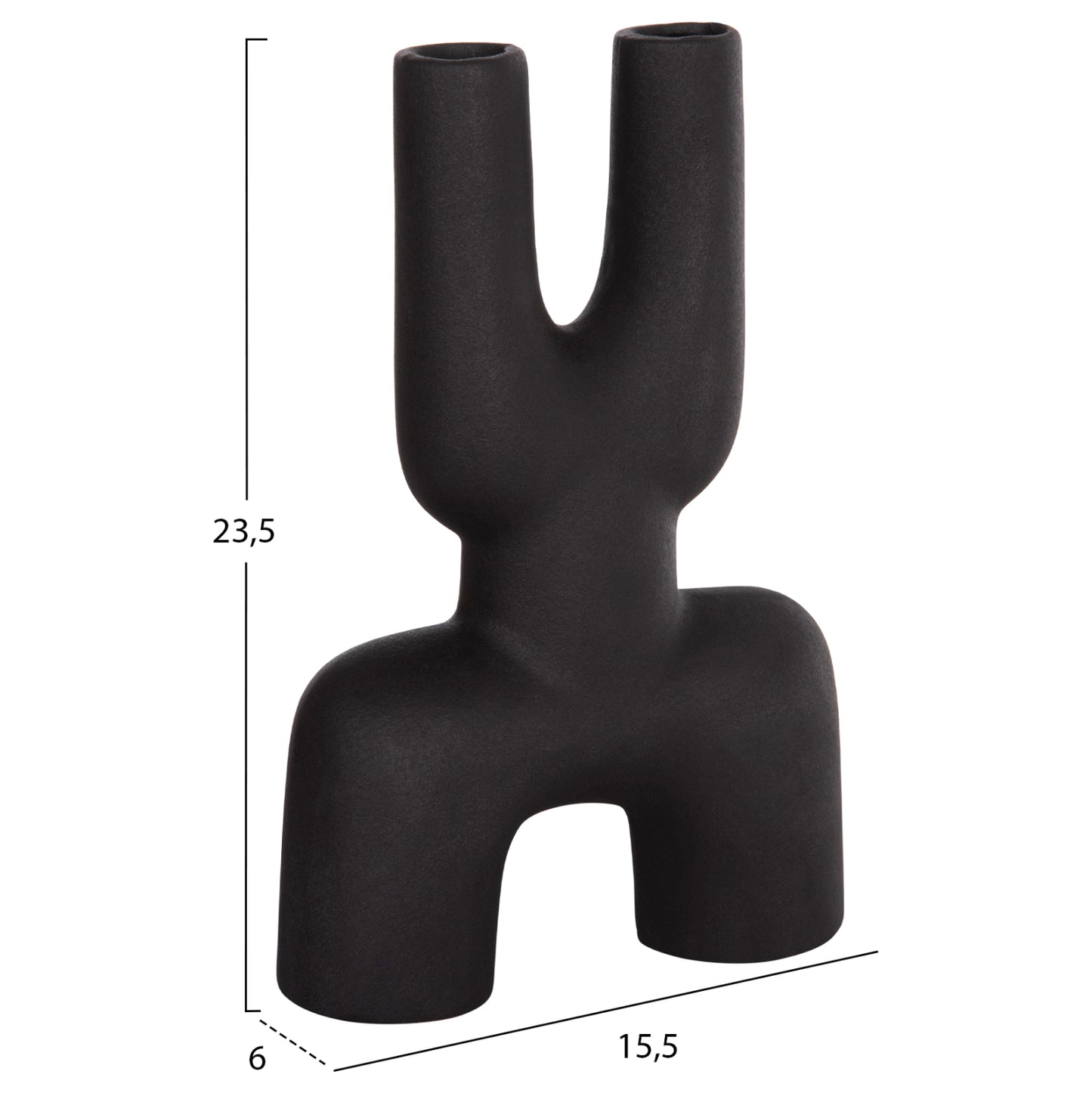 Ceramic Table Decor Mani Hm4642.02 Black Matte 15.5x6x23.5hcm.