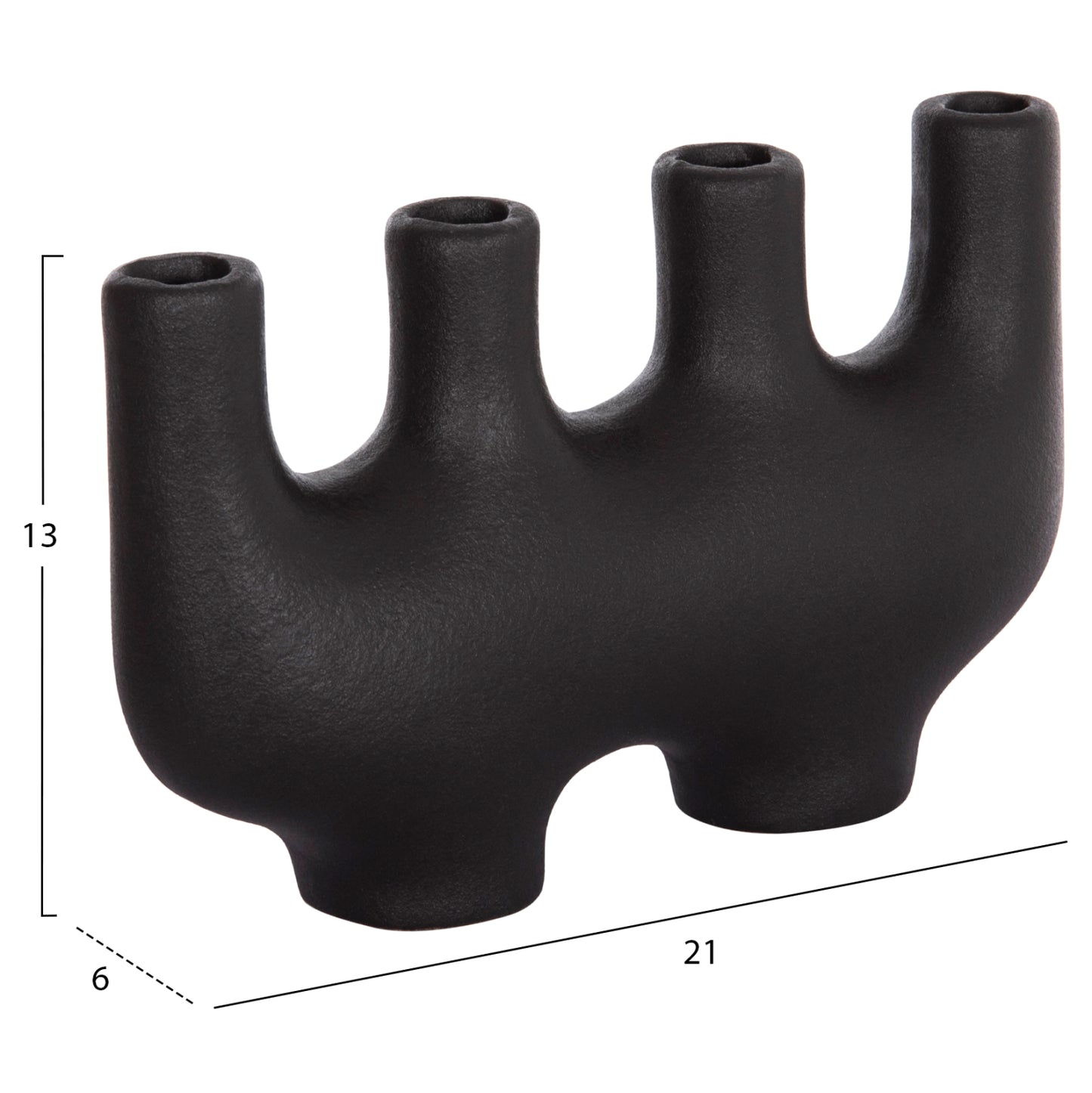 Ceramic Table Decor Mani Hm4641.02 Matte Black 21x6x13hcm.