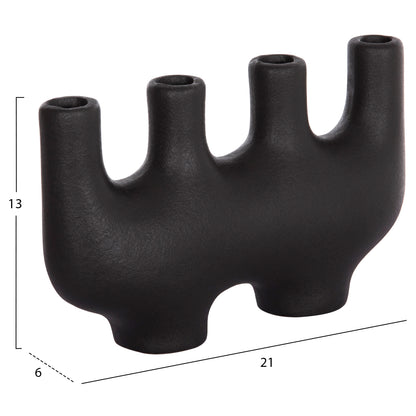 Ceramic Table Decor Mani Hm4641.02 Matte Black 21x6x13hcm.