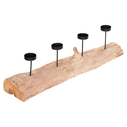 Ember table Teak Candle Stand - 71x15cm