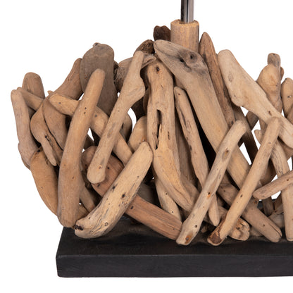 Table Lamp Rectangular Twiggy Hm4424 Driftwood & White Cap 35.5x15x47hcm.