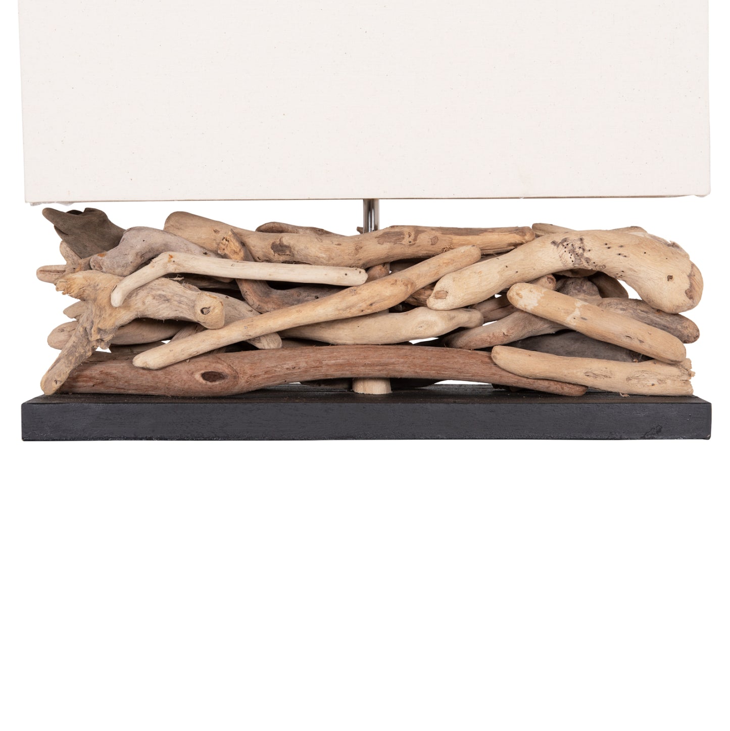 Table Lamp Rectangular Twiggy Hm4432 Driftwood & White Cap 50x16.5x38hcm.