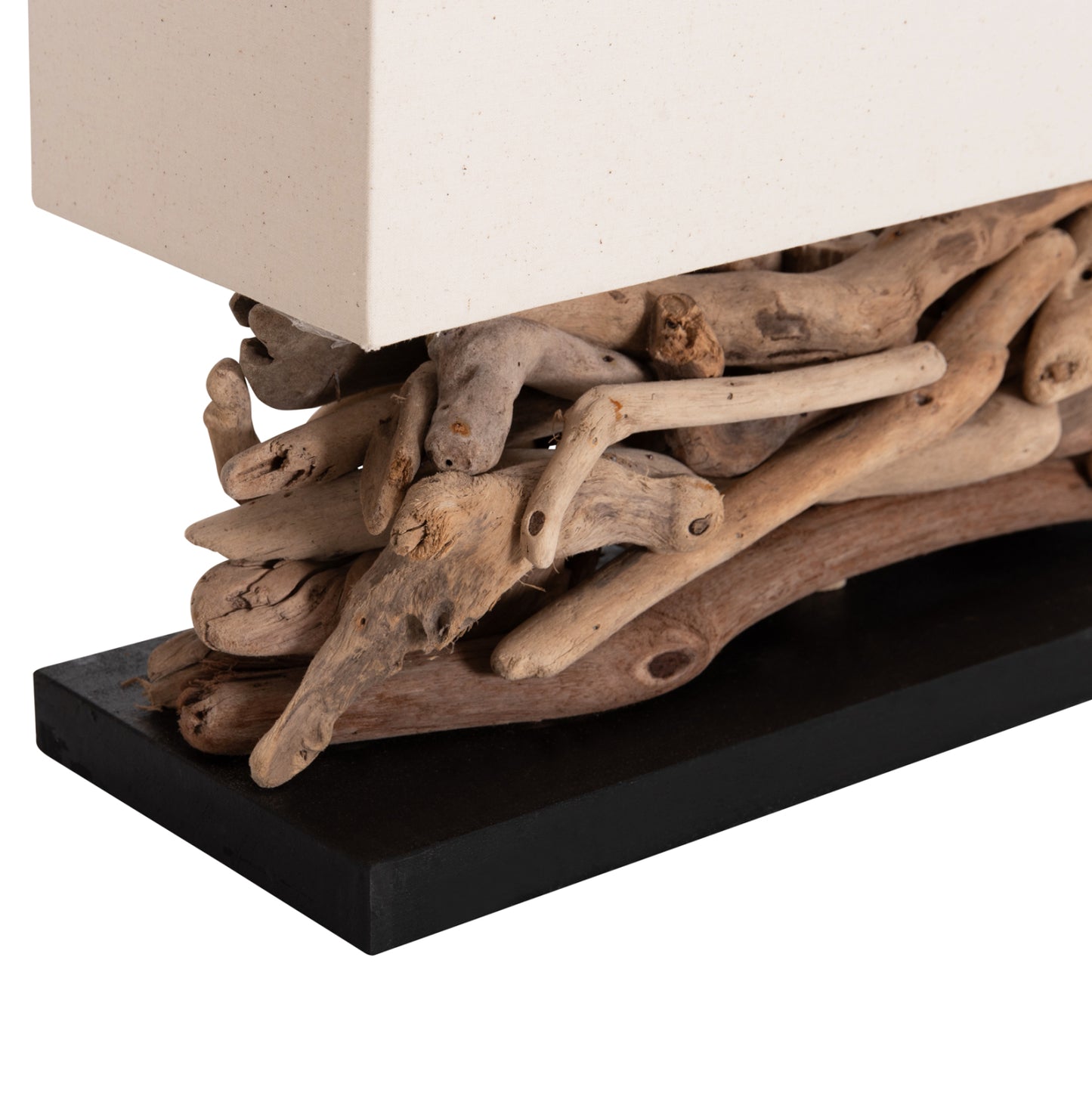 Table Lamp Rectangular Twiggy Hm4432 Driftwood & White Cap 50x16.5x38hcm.