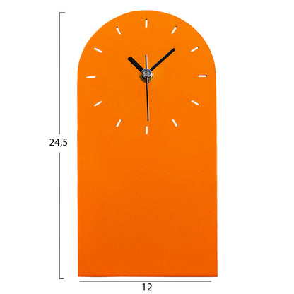 Table Clock Hm4339.01 Metal In Orange Color 12x24.5h Cm.