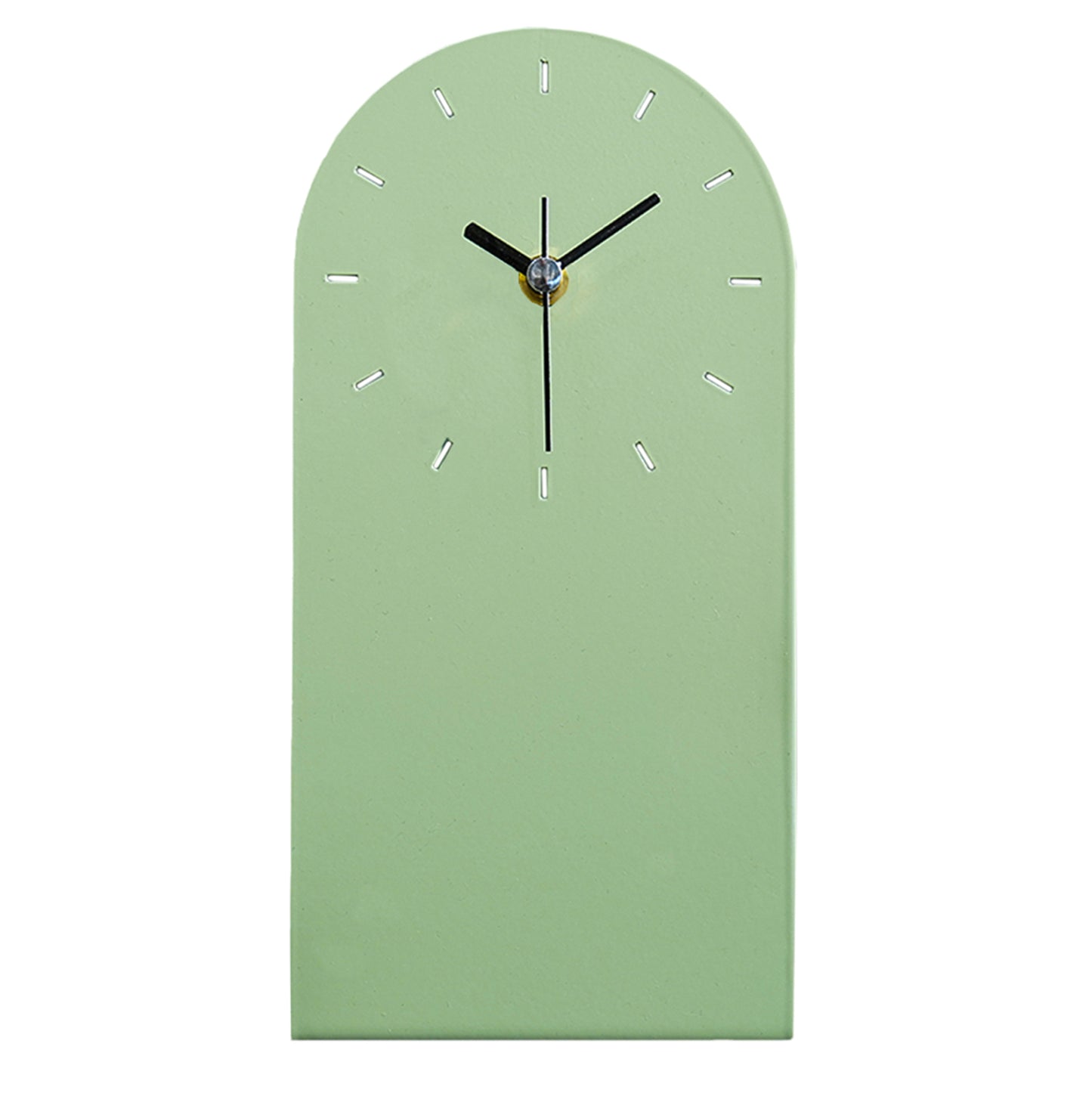 Table Clock Hm4339.02 Metal In Light Green 12x24.5h Cm.