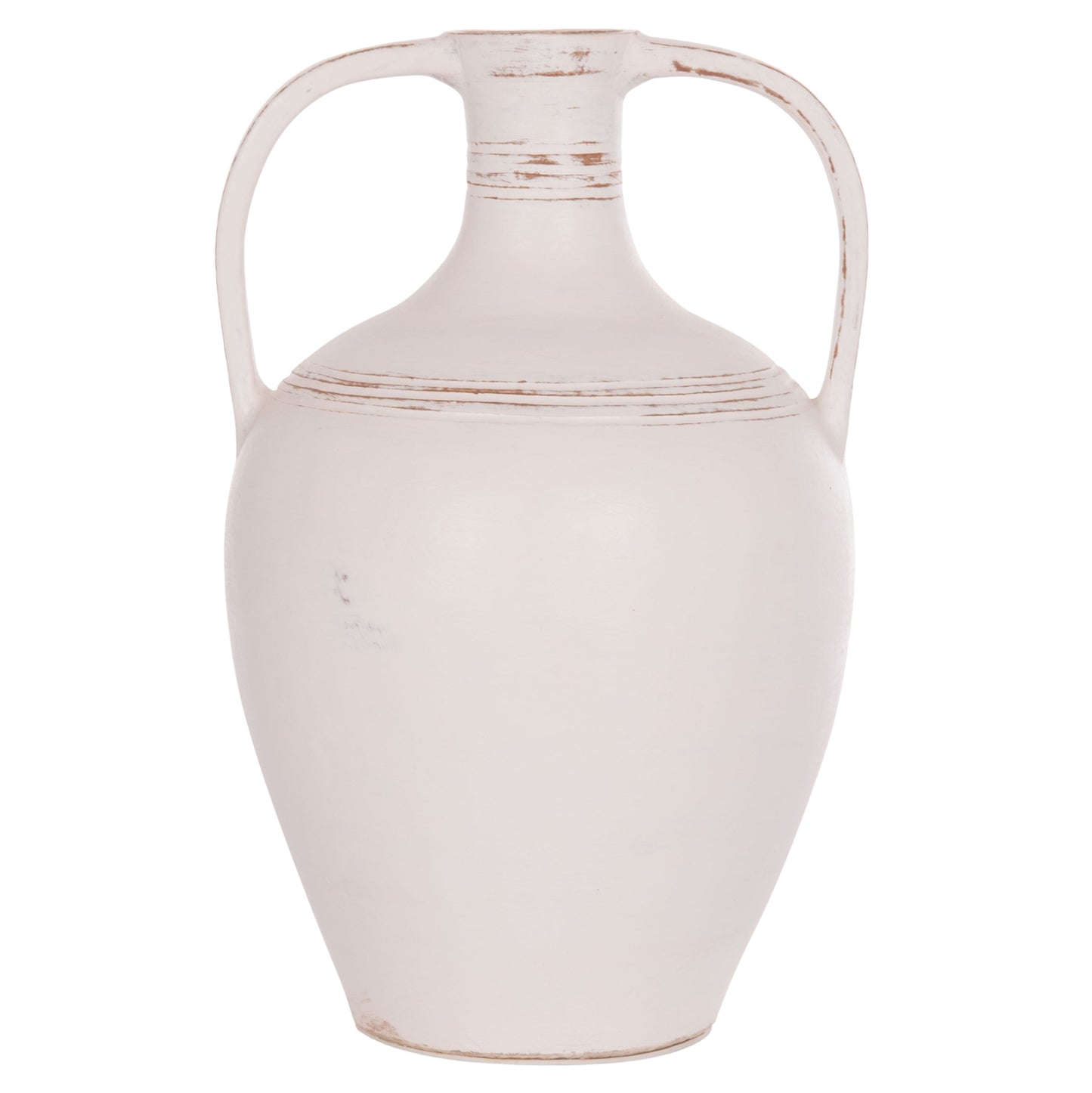 Decorative Vase (amphora) Feax Hm4676.02l Terracota In White--35x35x58hcm.