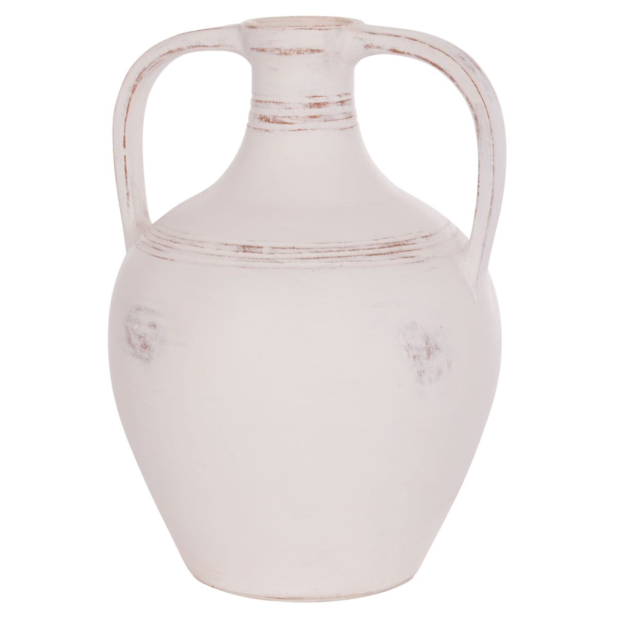 Decorative Vase (amphora) Feax Hm4676.02s Terracota In White--35x35x48hcm.