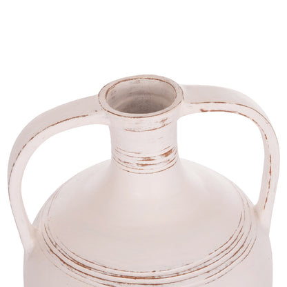 Decorative Vase (amphora) Feax Hm4676.02l Terracota In White--35x35x58hcm.