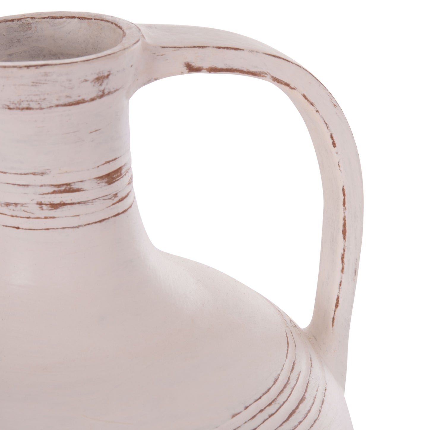 Decorative Vase (amphora) Feax Hm4676.02l Terracota In White--35x35x58hcm.