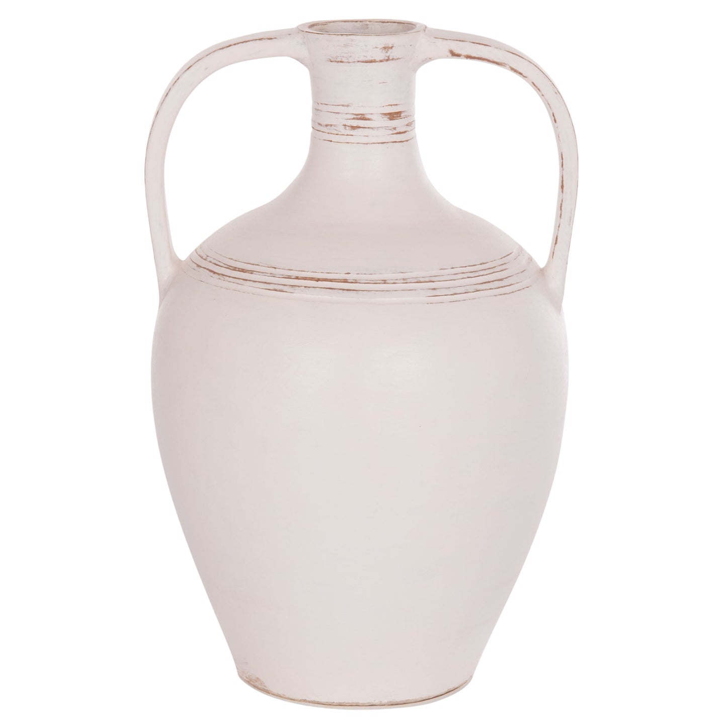 Decorative Vase (amphora) Feax Hm4676.02l Terracota In White--35x35x58hcm.