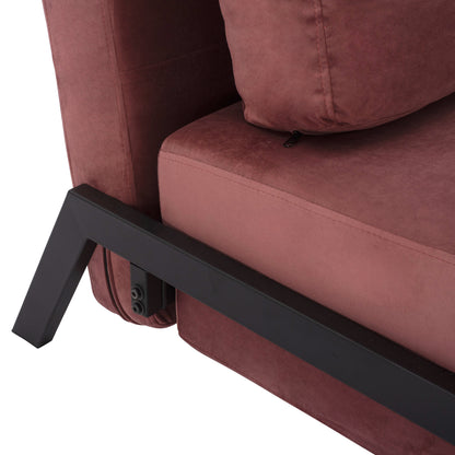 Hm3078.12 Armchair/bed Constance, Dusty Pink Velvet 95x92x66y Cm.