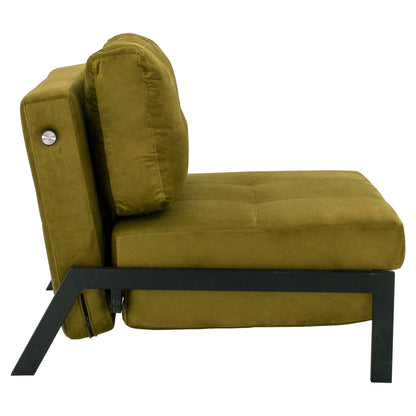 Hm3078.13 Armchair Bed Constance, Olive Green Velvet, 95x92x66cm
