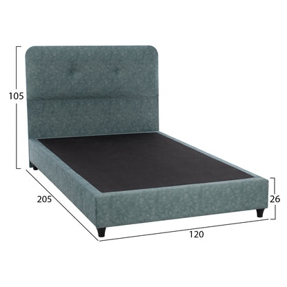 Hm648.27 Bed, Light Green Nubuck-type Fabric, 120x200
