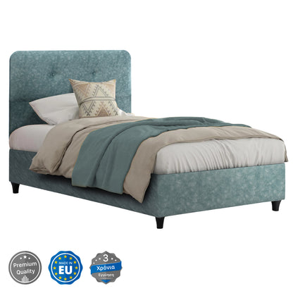 Hm648.27 Bed, Light Green Nubuck-type Fabric, 120x200