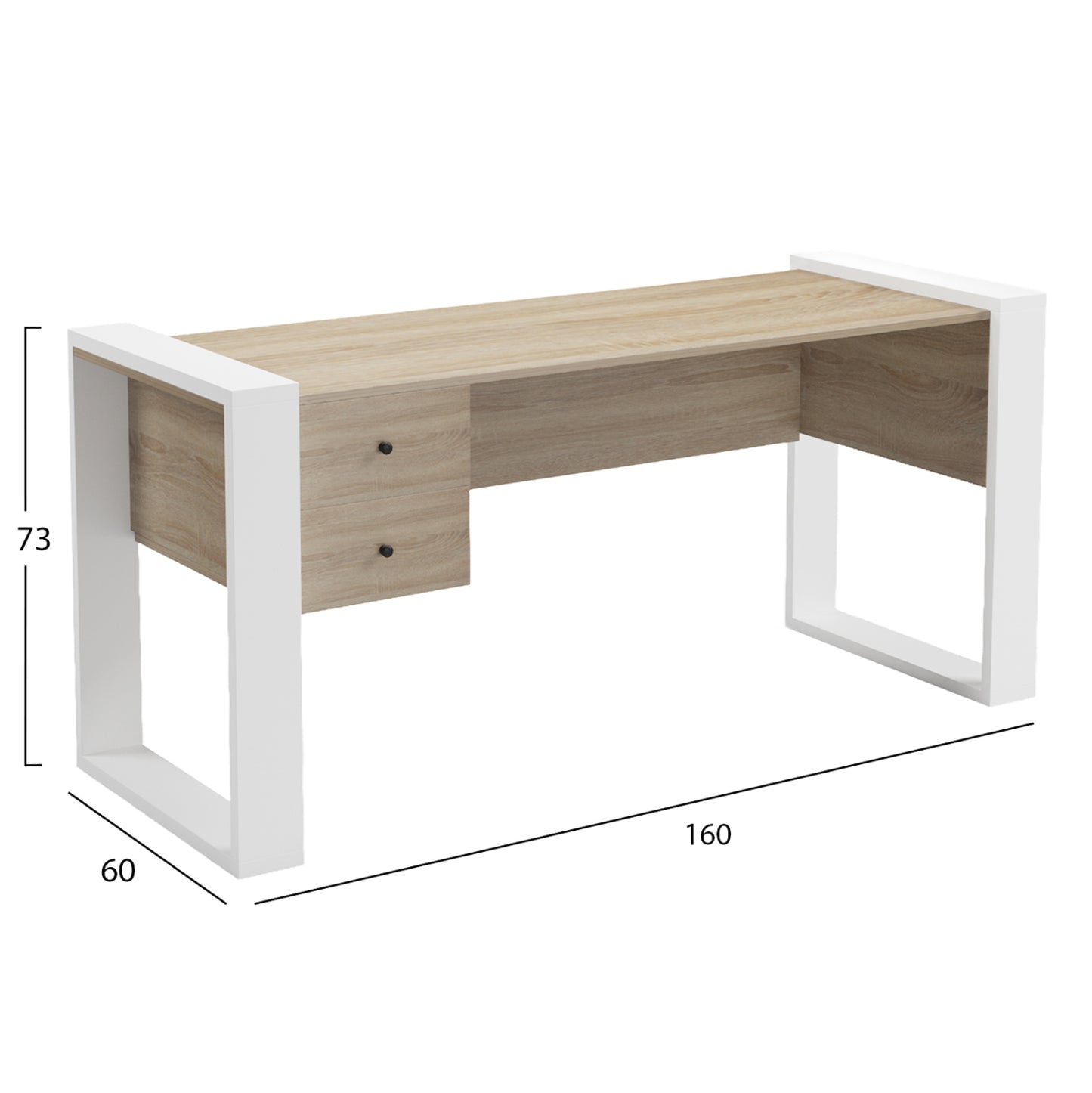 Student Set 3pcs Hm11206 Study Desk-bookcase-office Chair---white