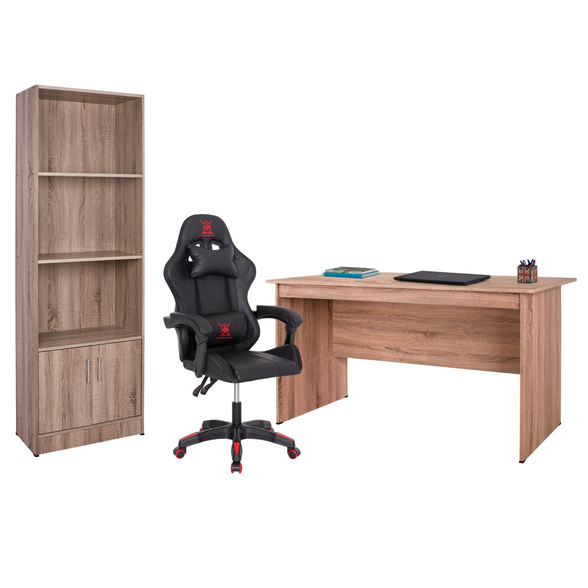 Student Set 3pcs Hm11208 Study Desk-bookcase-office Chair--sonama