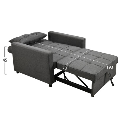 Student Living Room Set 3pcs Hm11385 Grey Fabric--mdf In Black Marble Color