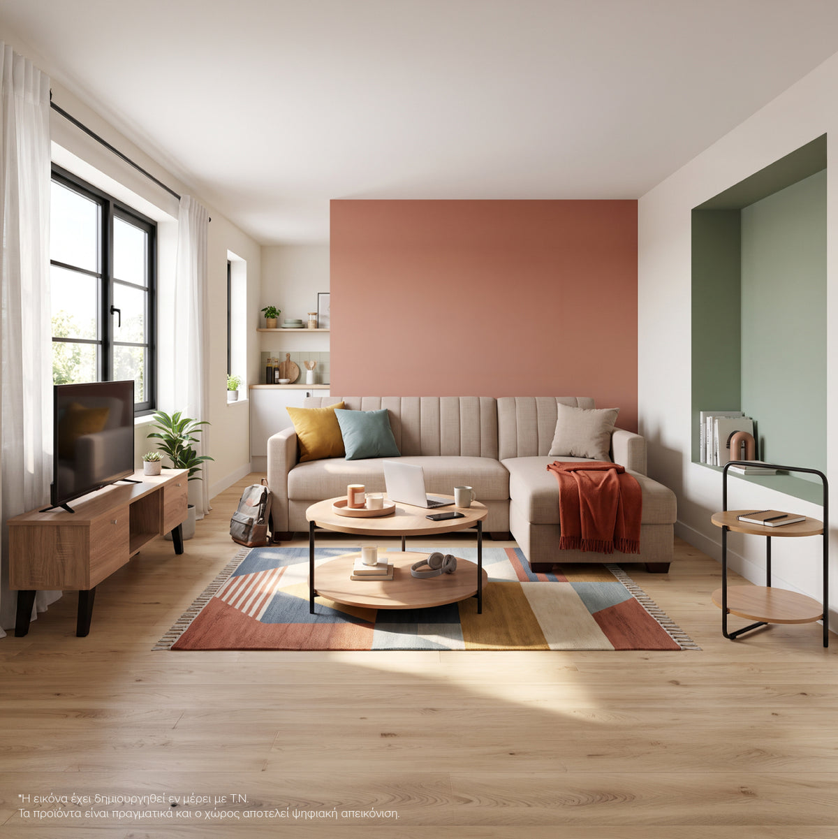 Student Pack Living Room 4pcs Hm11381 Sonama/beige