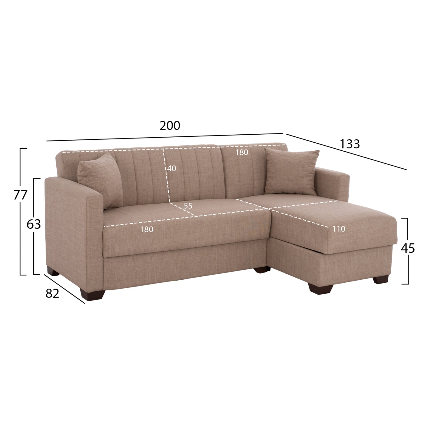 Student Pack Living Room 4pcs Hm11381 Sonama/beige