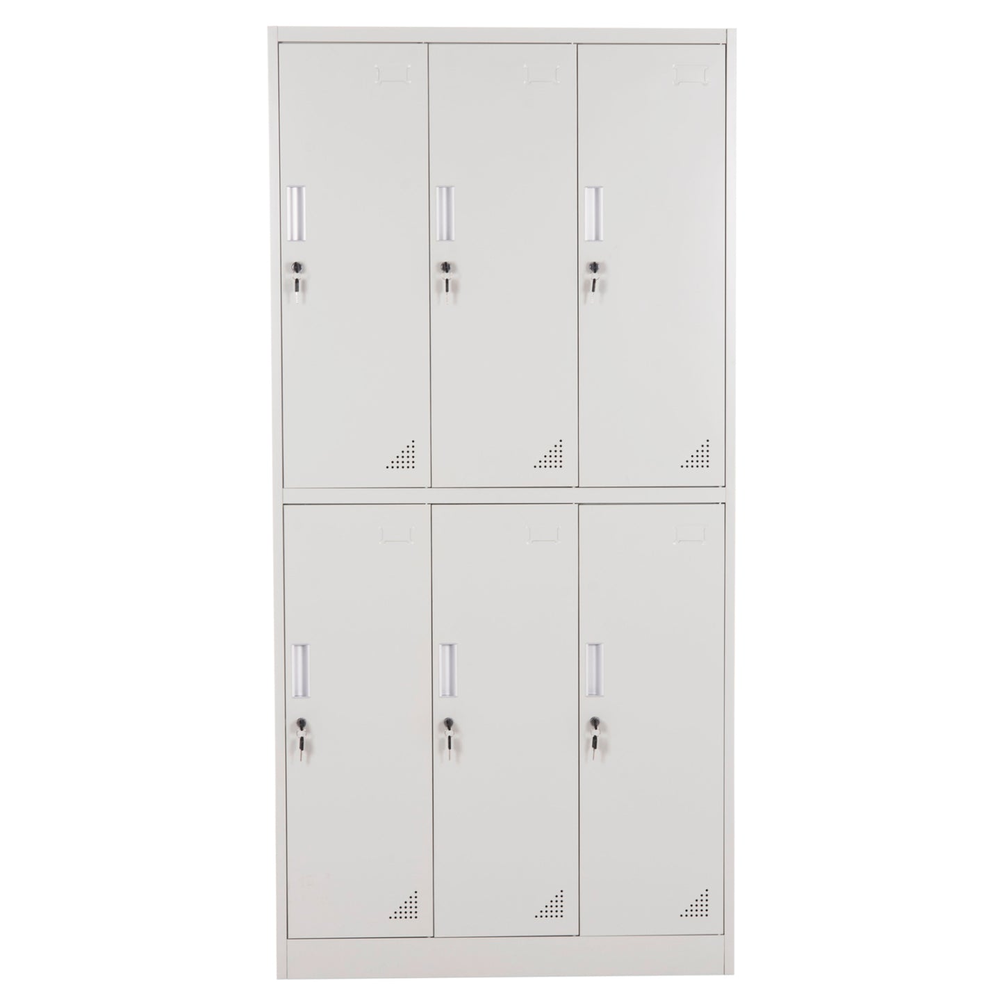 Locker Metallic Braila Hm5546.11 6 Cabinets With Key Locks In Light Grey 90x45x185hcm.