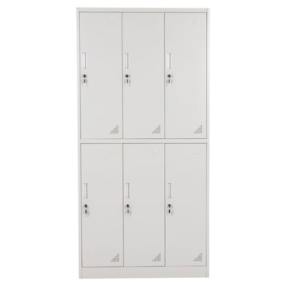 Locker Metallic Braila Hm5546.11 6 Cabinets With Key Locks In Light Grey 90x45x185hcm.