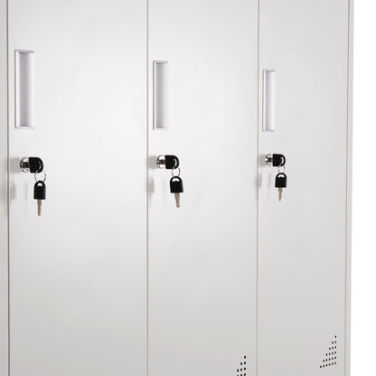Locker Metallic Braila Hm5546.11 6 Cabinets With Key Locks In Light Grey 90x45x185hcm.