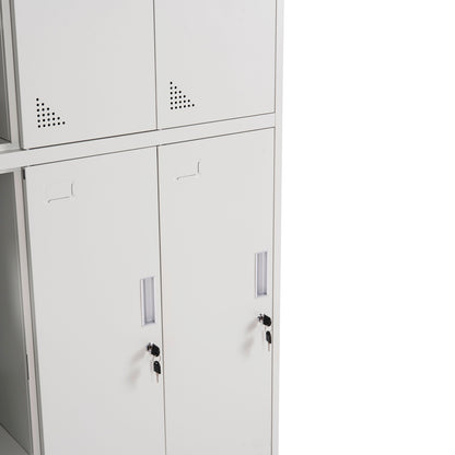 Locker Metallic Braila Hm5546.11 6 Cabinets With Key Locks In Light Grey 90x45x185hcm.
