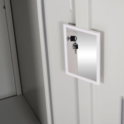 Locker Metallic Braila Hm5546.11 6 Cabinets With Key Locks In Light Grey 90x45x185hcm.
