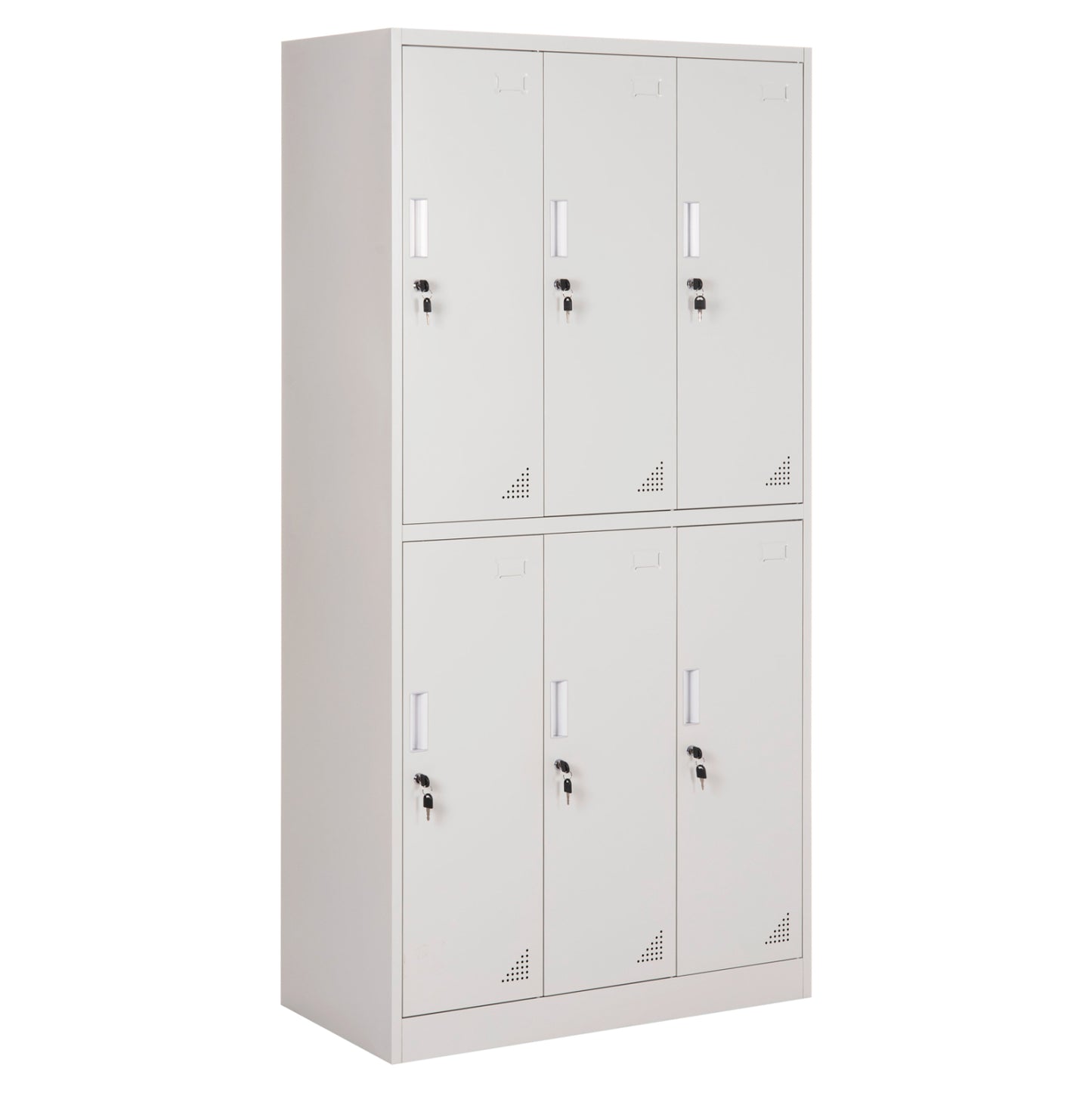 Locker Metallic Braila Hm5546.11 6 Cabinets With Key Locks In Light Grey 90x45x185hcm.