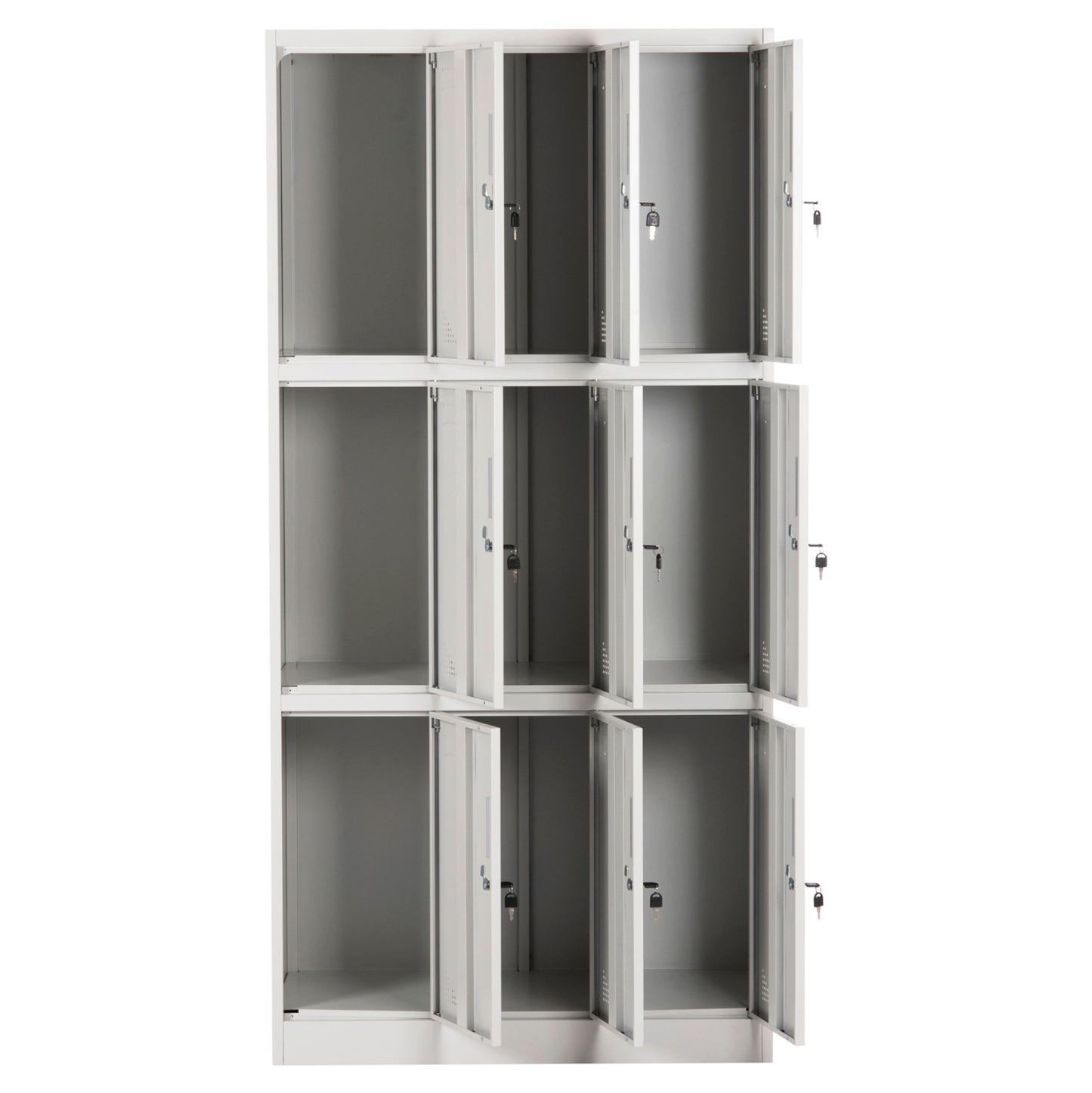 Locker Metallic Malmoe Hm5636.11 9 Cabinets With Key Locks In Light Grey 90x45x185hcm.