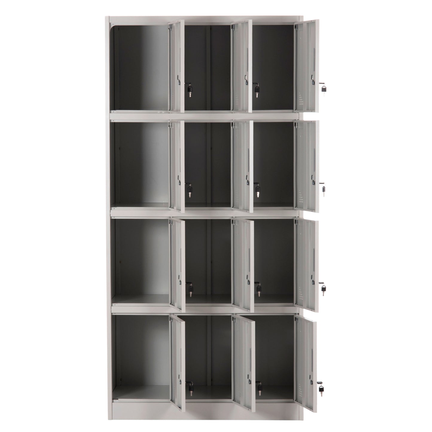 Locker Metallic With 12 Cabinets With Key Locks Bexley Hm5637.11 Light Grey 90x45x185hcm.