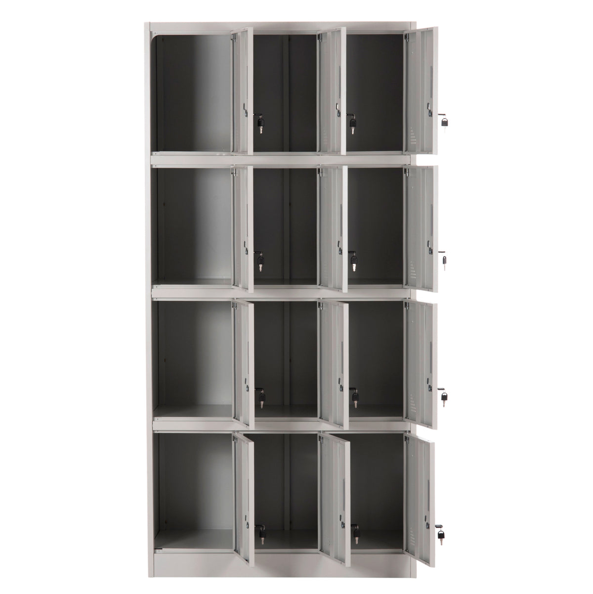 Locker Metallic With 12 Cabinets With Key Locks Bexley Hm5637.11 Light Grey 90x45x185hcm.