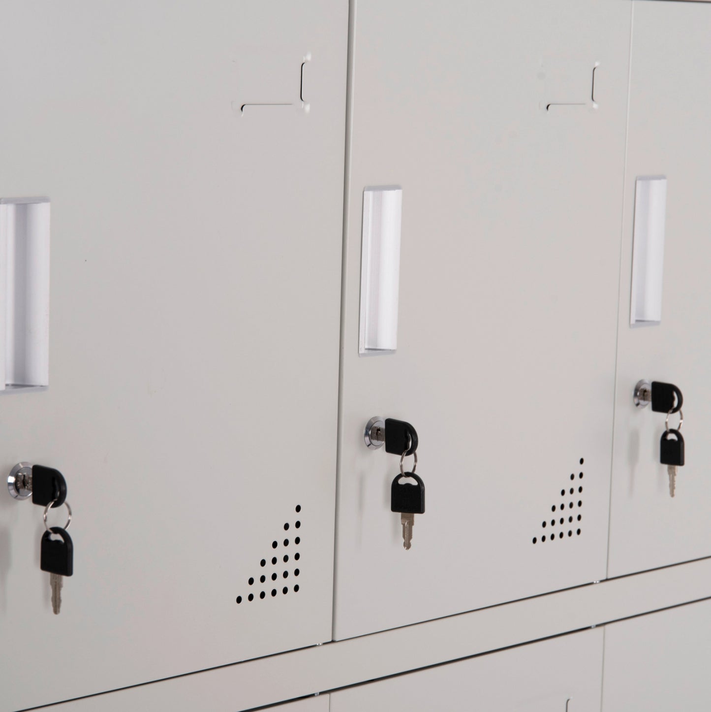 Locker Metallic With 12 Cabinets With Key Locks Bexley Hm5637.11 Light Grey 90x45x185hcm.