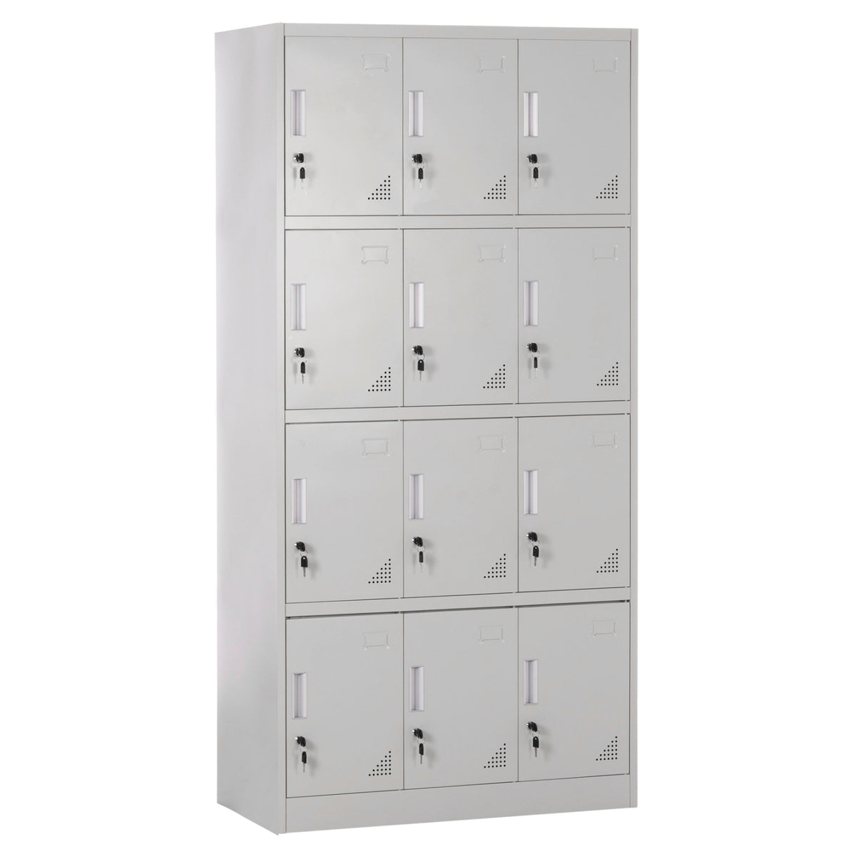 Locker Metallic With 12 Cabinets With Key Locks Bexley Hm5637.11 Light Grey 90x45x185hcm.