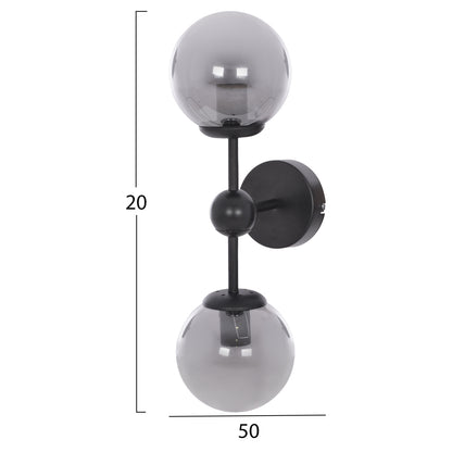 Wall Sconce With 2 Bulbs In Vertical Arrangement 50x15x20hcm. Hm7638.01