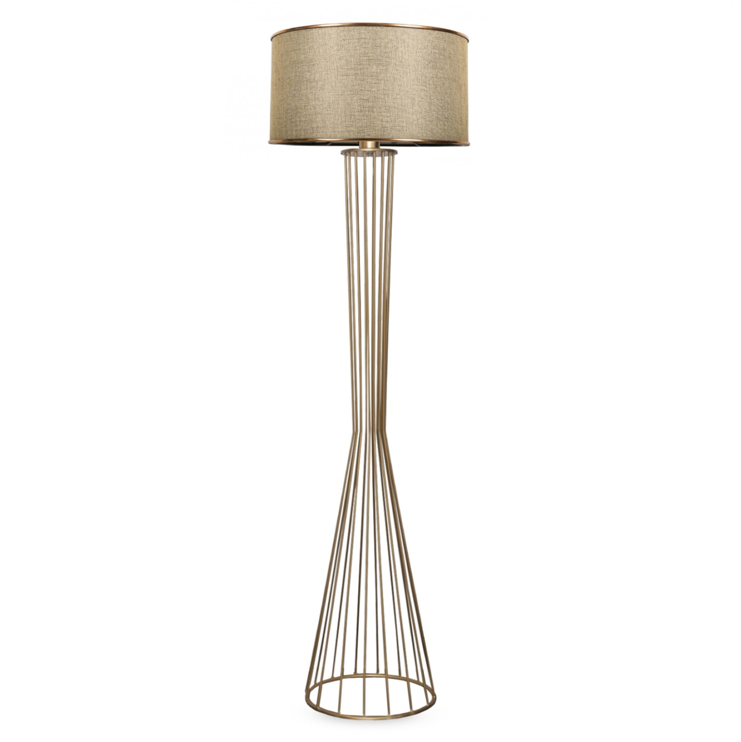 Floor Standing Lamp Hm7580.02 Golden Pillar, Golden Brown Cap