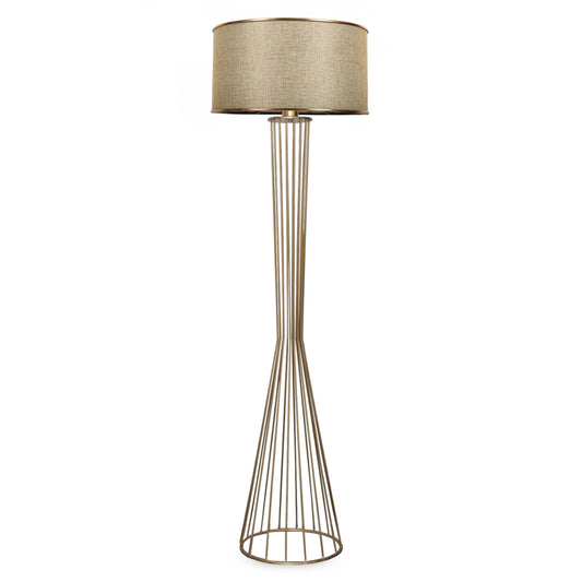 Floor Standing Lamp Hm7580.02 Golden Pillar, Golden Brown Cap