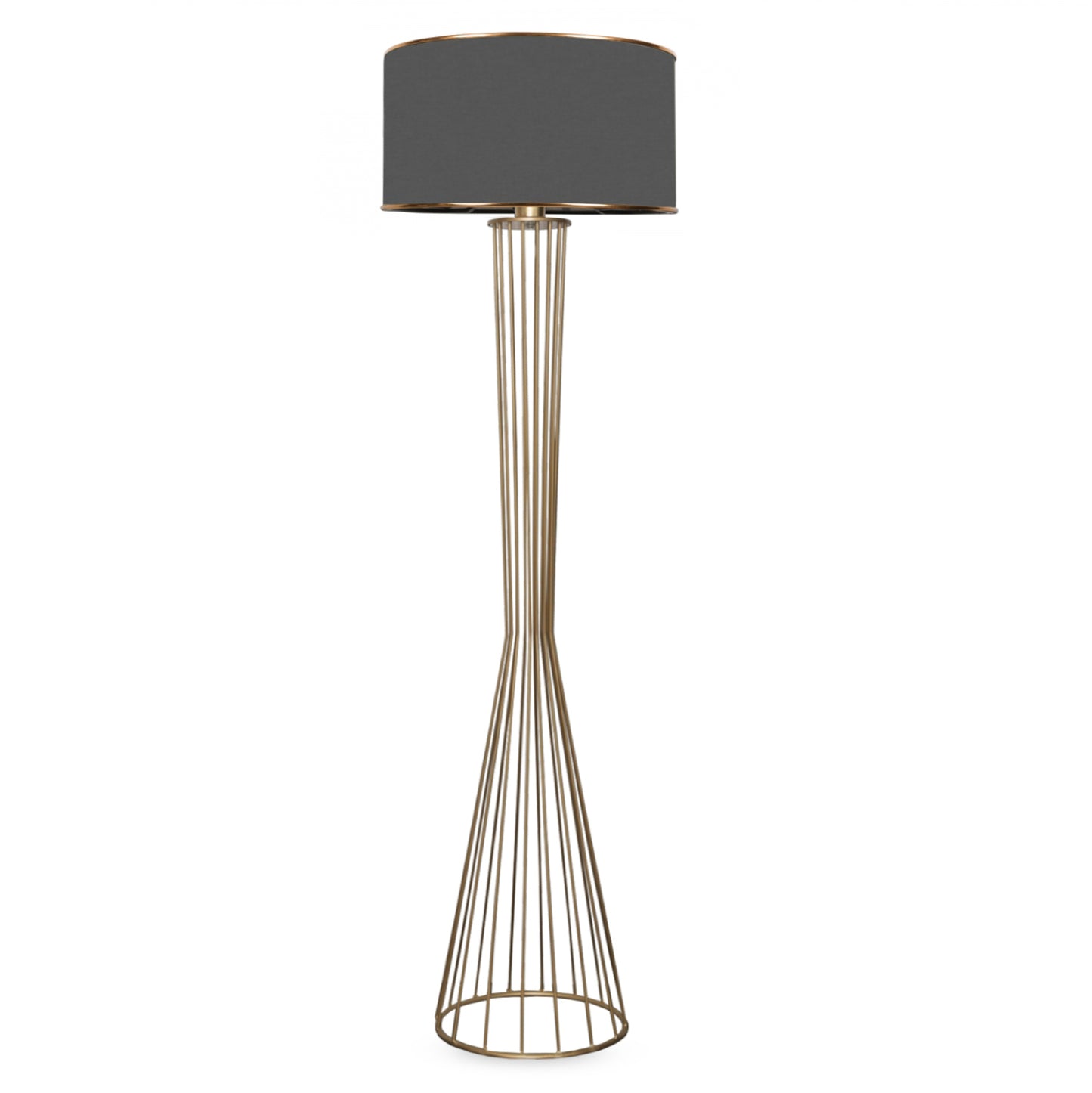Floor Standing Lamp Hm7580.01 Golden Beam Pillar, Dark Grey Cap