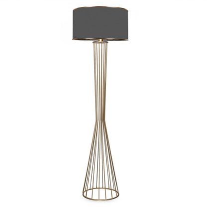Floor Standing Lamp Hm7580.01 Golden Beam Pillar, Dark Grey Cap