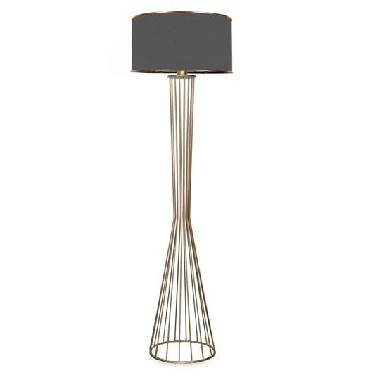 Floor Standing Lamp Hm7580.01 Golden Beam Pillar, Dark Grey Cap