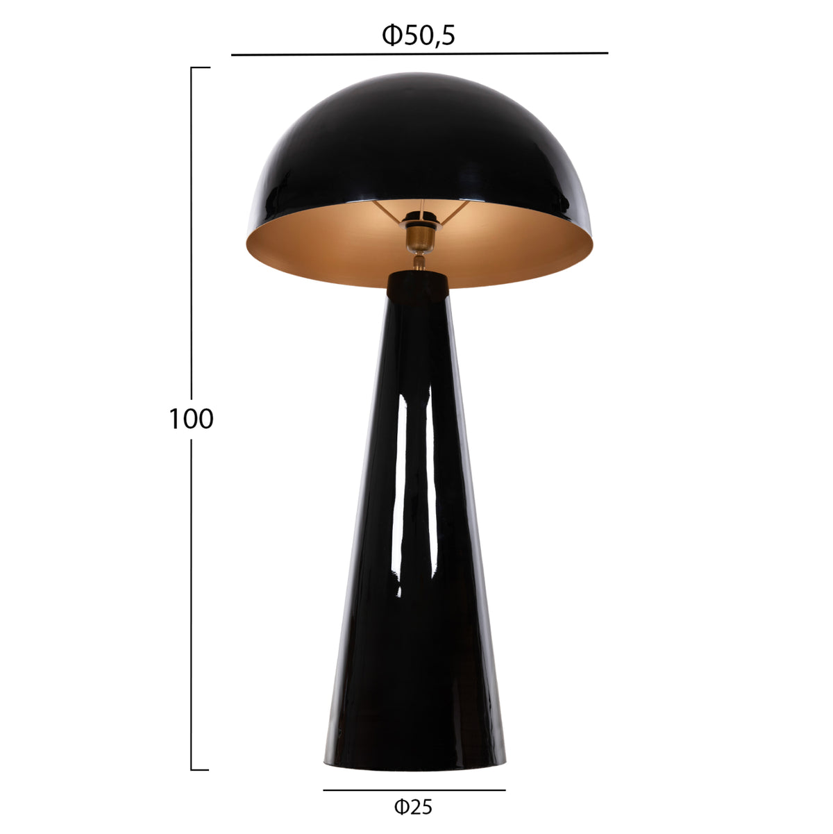 Floor Lamp Smush Hm4256.04 Metal In Black-rotating Cap Φ50x100hcm.