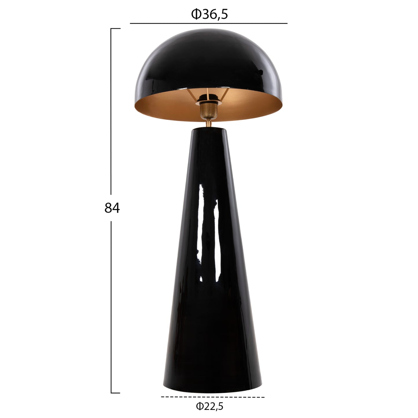 Floor Lamp Smush Hm4257.04 Metal In Black-rotating Cap Φ36,5x84hcm.