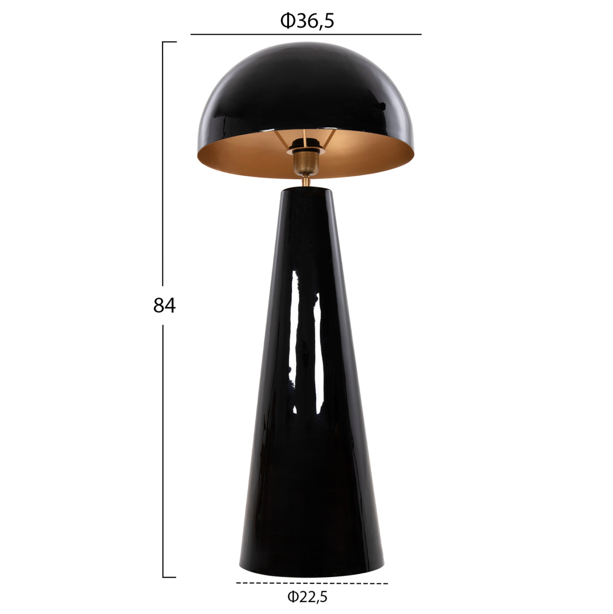 Floor Lamp Smush Hm4257.04 Metal In Black-rotating Cap Φ36,5x84hcm.