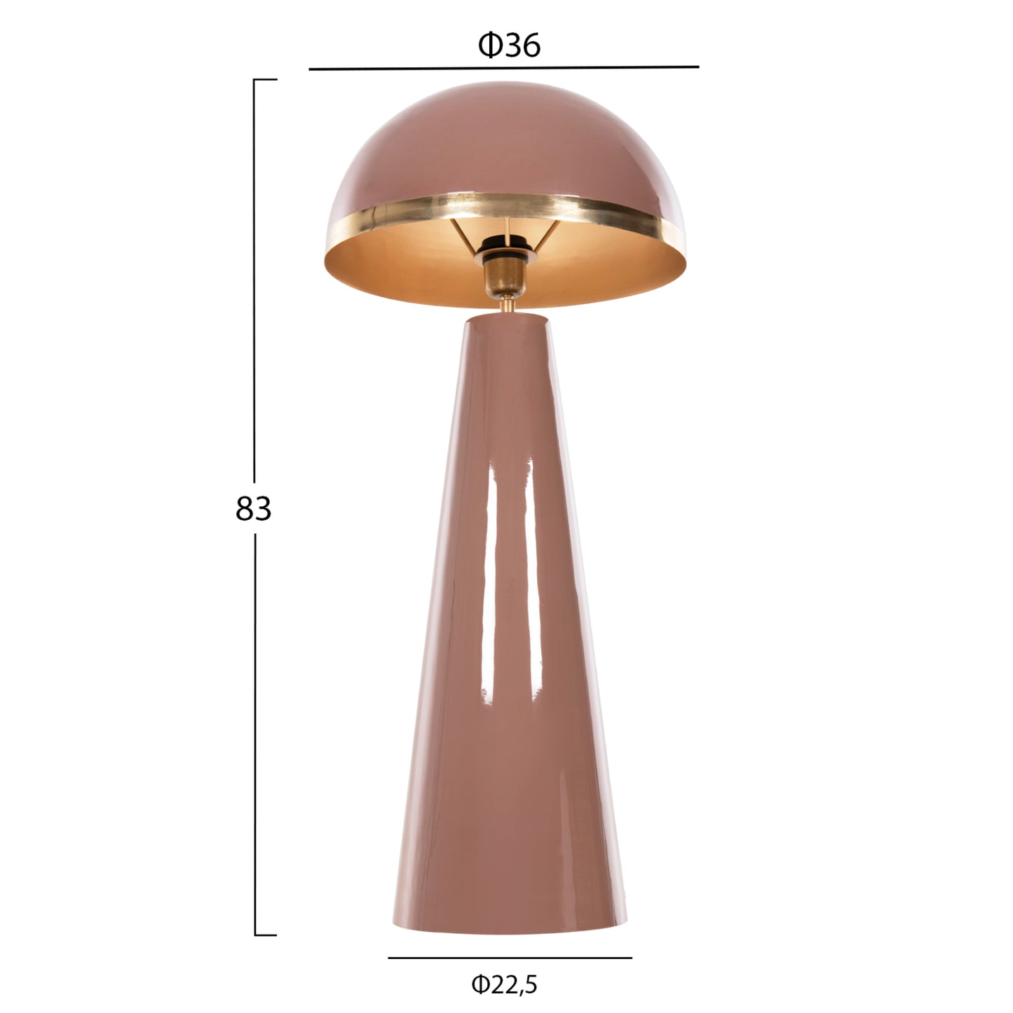 Floor Lamp Smush Hm4257.06 Metal In Salmon & Gold-rotating Cap Φ36,5x84hcm.