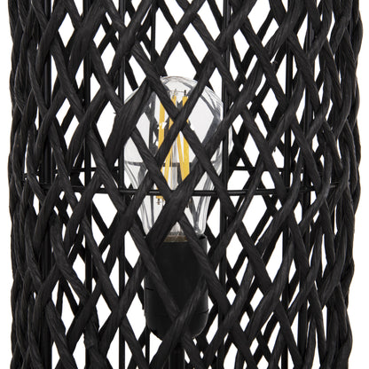 Floor Standing Lamp Hm4342 Metal-paper Rope In Sand Beige-black Φ20Χ120hcm.