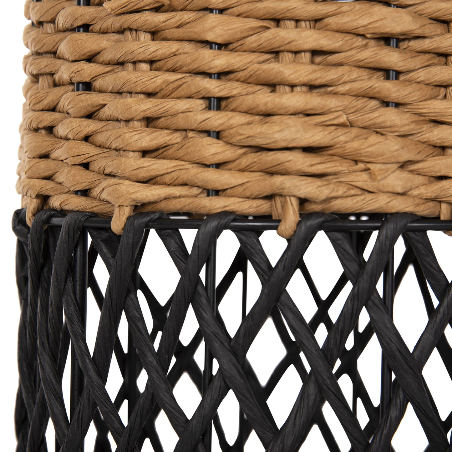 Floor Standing Lamp Hm4342 Metal-paper Rope In Sand Beige-black Φ20Χ120hcm.